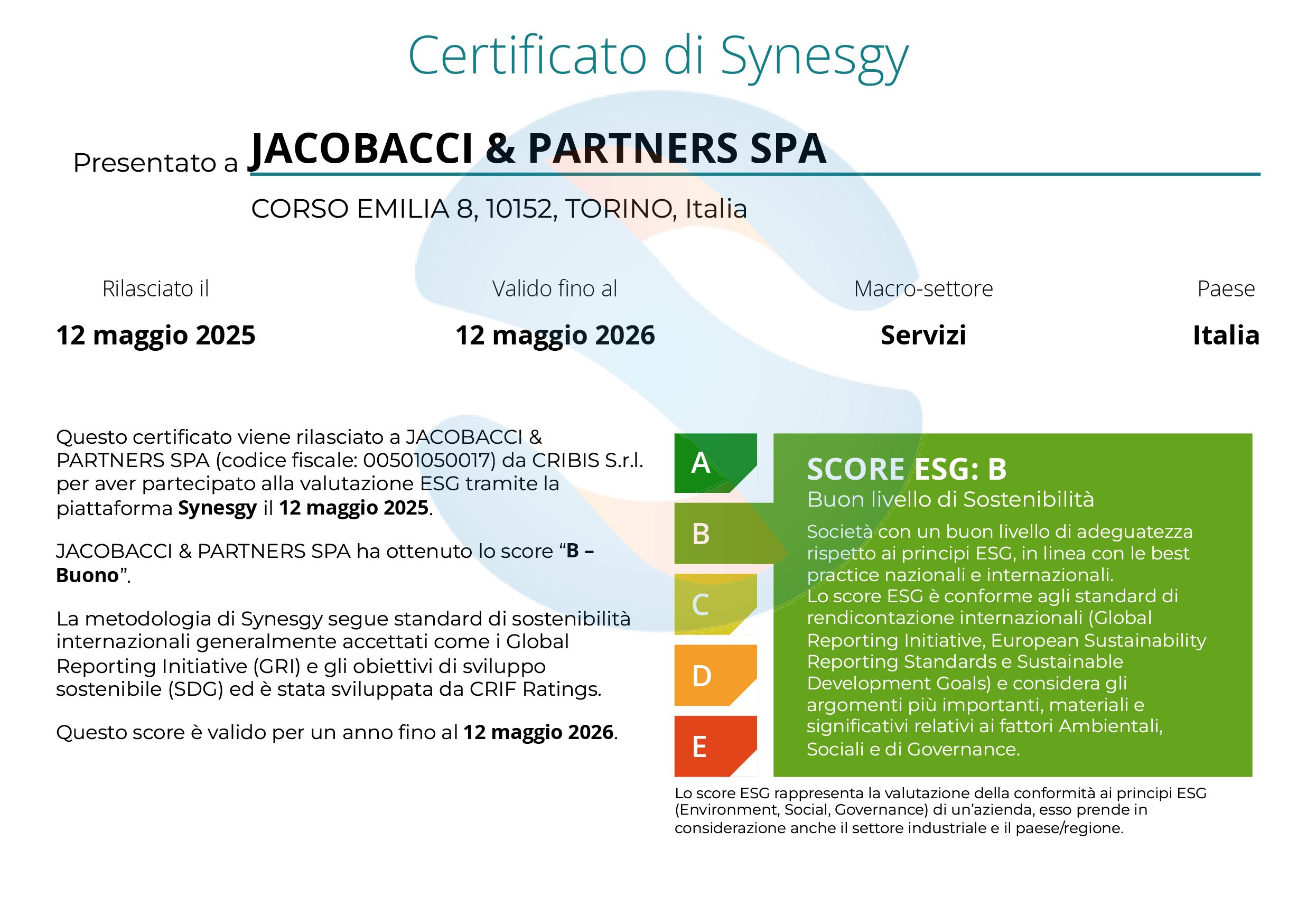 SurveyCertificate_JACOBACCI & PARTNERS SPA_12_05_2025 con punteggio