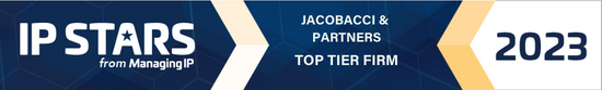 IP Stars from Managing IP - Jacobacci & Partners - Top Tier Firm 2023